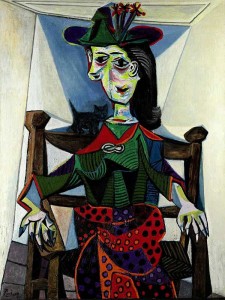 Пабло Пикассо «Дора Маар с кошкой» 1941 г. Холст, масло. 128 х 95 см.