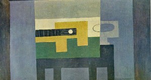 Пабло Пикассо «Гитара и кувшин на столе»