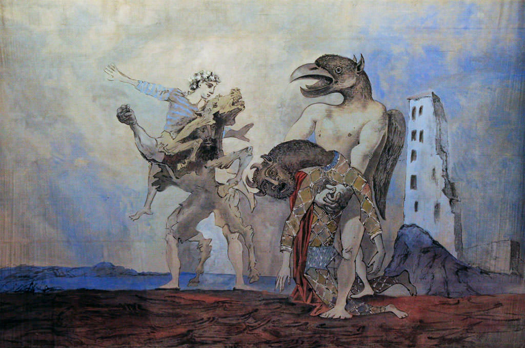 Пабло Пикассо «Мертвый Минотавр в костюме Арлекина»