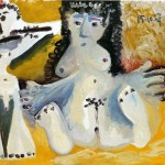 Пабло Пикассо «Сидящая и играющий на флейте»