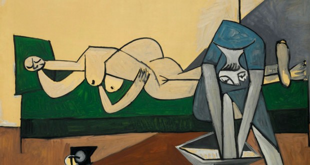 Пабло Пикассо «Женщина лежащая и женщина, моющая ноги»