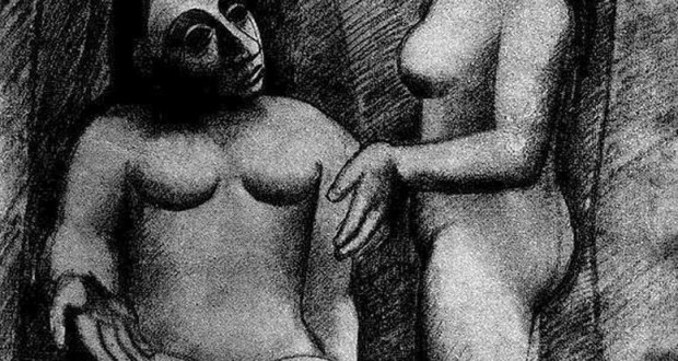 Пабло Пикассо «Сидящая обнаженная и стоящая обнаженная»