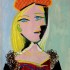Пабло Пикассо «Женщина в оранжевом берете и меховом воротнике»
