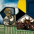 Пабло Пикассо «Натюрморт с черепом и тремя морскими ежами»