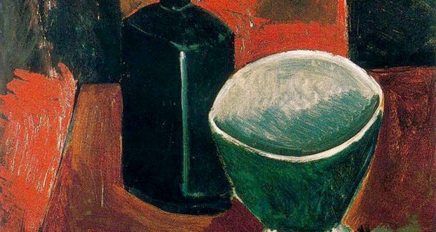 Пабло Пикассо «Зеленая миска и черная бутылка»