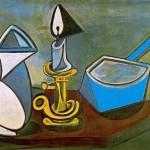 Пабло Пикассо «Кувшин, свеча и эмалированная кастрюля»