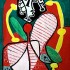 Пабло Пикассо «Молодая женщина в полосатом платье»