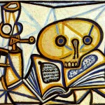Пабло Пикассо «Череп, книга и керосиновая лампа»