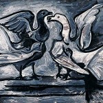 Пабло Пикассо «Два голубя с расправленными крыльями»