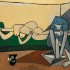 Пабло Пикассо «Женщина лежащая и женщина, моющая ноги»