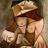Пабло Пикассо «Присевшая обнаженная»